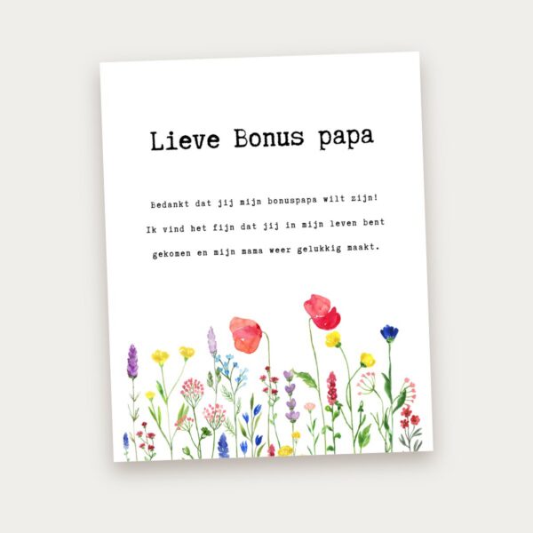 Groeikaart Lieve bonuspapa, voorkant