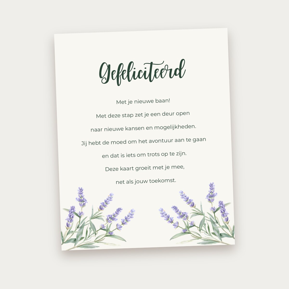 Groeikaart Gefeliciteerd met je nieuwe baan, voorkant