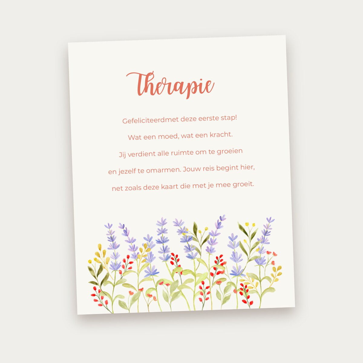 Groeikaart Therapie, voorkant